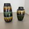 Fat Lava Multi-Color Vases from Scheurich, Germany, 1970s, Set of 2 2