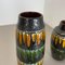 Fat Lava Multi-Color Vases from Scheurich, Germany, 1970s, Set of 2 4