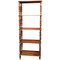 Italian 19th Century Regency Style Rustic Walnut Open Shelves Bookcase 1