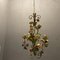 Italian Tole Ceramic Flower Chandelier, 1960s 8