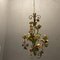 Lámpara de araña italiana con flores de cerámica, años 60, Imagen 8