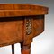 Antiker englischer Demi Lune Spieltisch aus Nussholz, 1800er 12