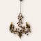 Italian Tole Ceramic Flower Chandelier, 1960s 4