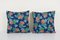 Mid-20th Century Uzbek Cotton Floral Cushion Covers, 1960s, Set of 2, Image 1