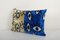 Ikat Yellow and Blue Eye Cushion Cover 3