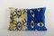 Ikat Yellow and Blue Eye Cushion Cover 1