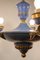 Art-Deco Enamel Blue and Brass Chandelier by Emile Jacob, 1920s 2