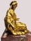 Mathurin Moreau, dame qui pose, 1800s, Glided Bronze & Red Marble Base, Image 7