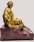Mathurin Moreau, dame qui pose, 1800s, Glided Bronze & Red Marble Base 1