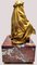 Mathurin Moreau, dame qui pose, 1800s, Glided Bronze & Red Marble Base, Image 8