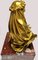 Mathurin Moreau, dame qui pose, 1800s, Glided Bronze & Red Marble Base, Image 9