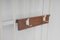 Teak & White Metal Wall Coat Rack, 1960s 5