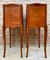 20th Marquetry Walnut Nightstands Tables with Drawer and Open Shelf, 1940, Set of 2 8
