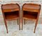 20th Marquetry Walnut Nightstands Tables with Drawer and Open Shelf, 1940, Set of 2 6