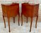 20th Marquetry Walnut Nightstands Tables with Drawer and Open Shelf, 1940, Set of 2 9
