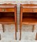 20th Marquetry Walnut Nightstands Tables with Drawer and Open Shelf, 1940, Set of 2 2