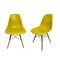 DSW Beistellstühle aus Kunststoff in Gelb von Charles & Ray Eames für Vitra, 2er Set 1