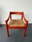 Roter Carimate Carver Stuhl von Vico Magistretti 1