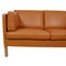 2442 2-Sitzer Sofa aus cognacfarbenem Anilin Leder von Børge Mogensen für Fredericia 4