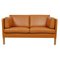 2442 2-Sitzer Sofa aus cognacfarbenem Anilin Leder von Børge Mogensen für Fredericia 1