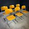 Sedia da scuola vintage impilabile con struttura in metallo grigio, Immagine 2