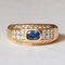 Vintage 18k Gold Ring with Blue Topaz and Diamonds 1