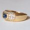 Vintage 18k Gold Ring with Blue Topaz and Diamonds, Image 3