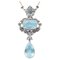 Aquamarine, Tanzanite, Sapphires, Diamonds, Rose Gold and Silver Pendant Necklace, 1960s, Image 1