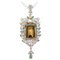 Hydrothermal Topaz, Emeralds, Diamonds, Pearls, Gold and Silver Pendant Necklace, 1960s, Image 1