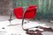 Postmodern Chrome & Red Velvet Sling Lounge Chair by Duncan Burke & Gunter Eberle for Vecta, 1970s 6