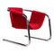 Postmodern Chrome & Red Velvet Sling Lounge Chair by Duncan Burke & Gunter Eberle for Vecta, 1970s 1