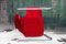 Postmodern Chrome & Red Velvet Sling Lounge Chair by Duncan Burke & Gunter Eberle for Vecta, 1970s 9