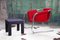 Postmodern Chrome & Red Velvet Sling Lounge Chair by Duncan Burke & Gunter Eberle for Vecta, 1970s 5