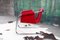 Postmodern Chrome & Red Velvet Sling Lounge Chair by Duncan Burke & Gunter Eberle for Vecta, 1970s 4