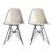 Vintage Eggshell & Black Fiberglass Eiffel Tower Side Chairs by Charles Eames for Herman Miller, 1950s, Set of 2 1