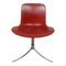 PK-9 Chair in Red Leather by Poul Kjærholm for Fritz Hansen, Image 1