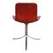 PK-9 Stuhl aus rotem Leder von Poul Kjærholm für Fritz Hansen 3