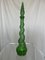 Hohe italienische Vintage Empoli Glasflasche in Grün von Depose 1