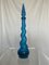 Vintage Italian Empoli Glass Tall Genie Bottle in Blue from Depose 1