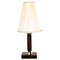 Wood Table Lamp with Fabric Shade, 1950s, Image 1