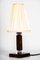 Wood Table Lamp with Fabric Shade, 1950s 7