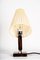 Wood Table Lamp with Fabric Shade, 1950s 11