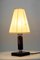 Wood Table Lamp with Fabric Shade, 1950s 5