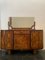 Credenza ovale con specchio in legno di noce, radica ed ebano Macassar, anni '30, Immagine 2