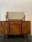 Oval Sideboard with Mirror in Walnut, Burl and Ebony Macassar, Italy, 1930s 2