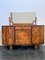 Credenza ovale con specchio in legno di noce, radica ed ebano Macassar, anni '30, Immagine 1