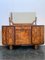 Oval Sideboard with Mirror in Walnut, Burl and Ebony Macassar, Italy, 1930s, Image 1