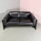 2-Sitzer Sofa aus schwarzem Leder von Gavina für Studio Simon, 1970er 4