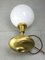 Mid-Century Italian Modern Brass & Opaline Glass Table Lamp, Image 10