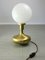 Lampe de Bureau Mid-Century en Laiton et Verre Opalin, Italie 4